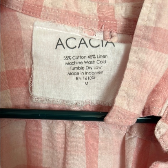 Acacia Swimwear Pink Plaid Shirt - Picture 2 of 4